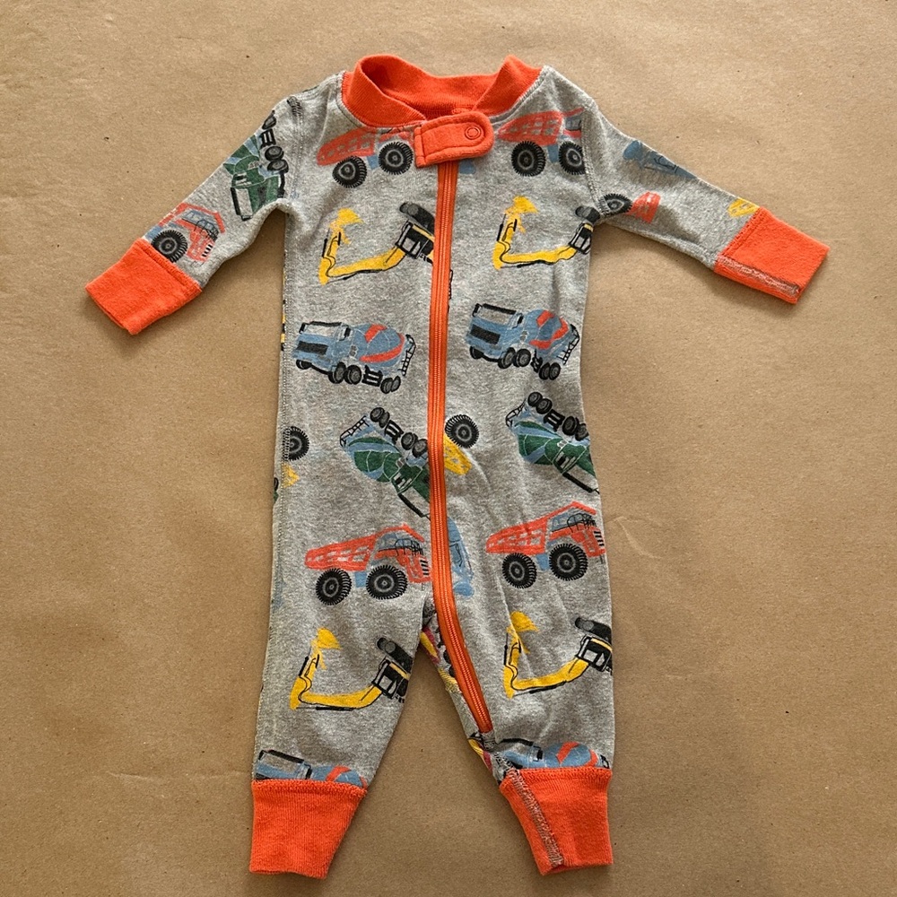 Hanna Andersson Gray Construction Print One Piece